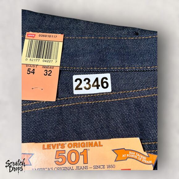 Vintage Levi’s 501xx Shrink-to-Fit Jeans Made In USA W58 L34 501 Deadstock NWT - Picture 6 of 6
